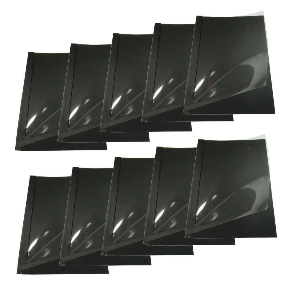 Kit 50 Capas de Encadernação Térmica Até 10 Folhas A4 Preta
