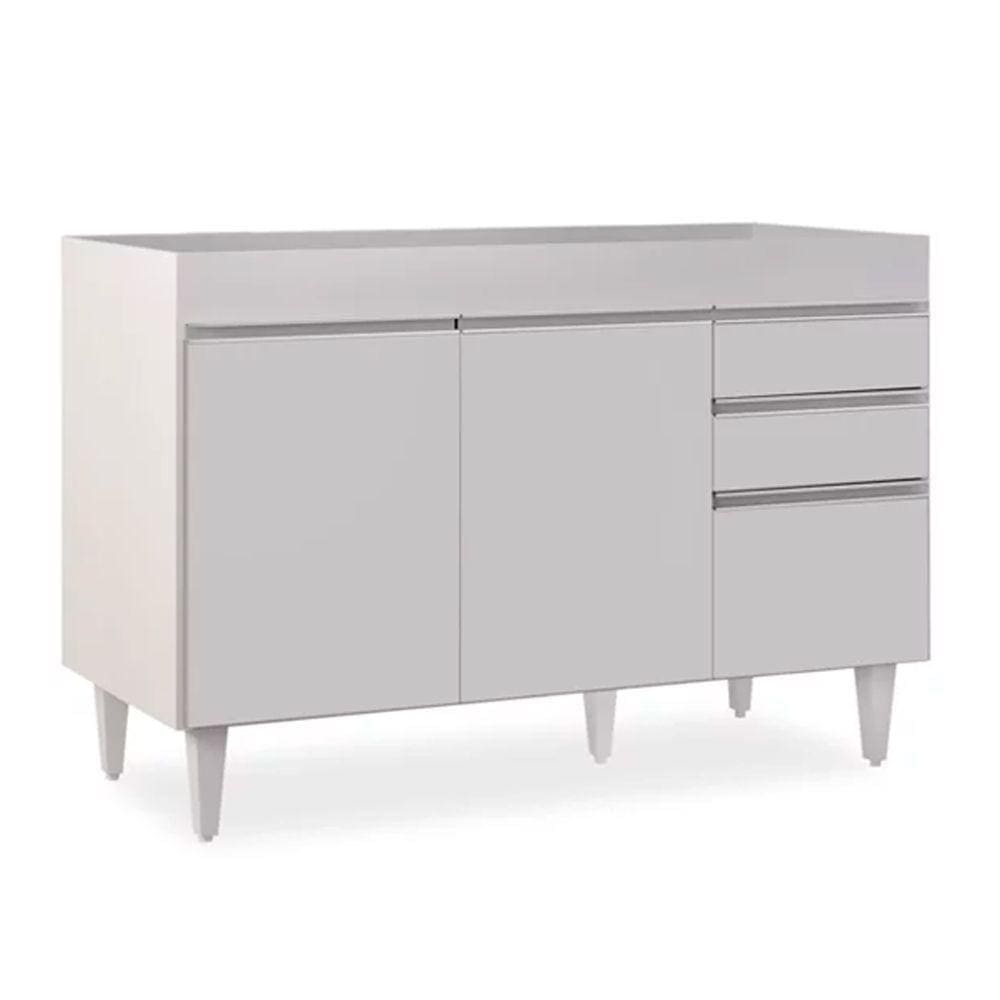 Balcão 02 Gavetas Beth Branco 120Cm
