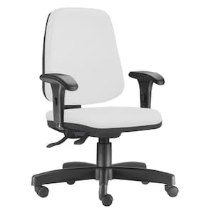 Cadeira Job L02 Diretor Executiva Couro Sintético Branco