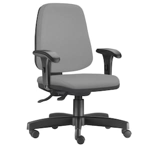 Cadeira Job L02 Diretor Executiva Couro Sintético Cinza