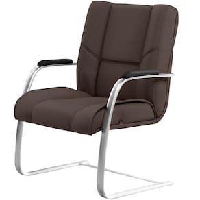Cadeira Escritório New Onix F02 Tecido Sintético Marrom