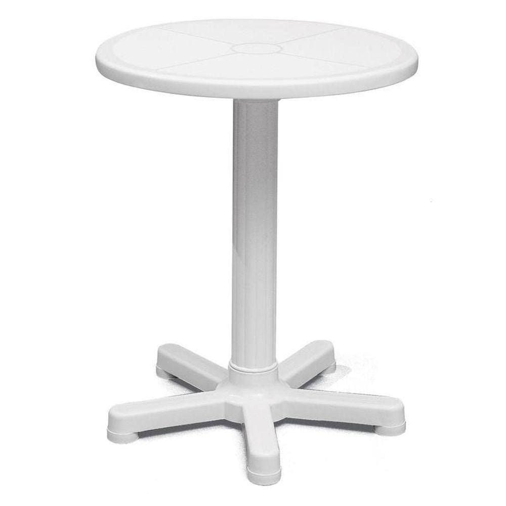 Mesa Plastica Montavel Capri Branca Com Base E Tubo Plastico Brancos
