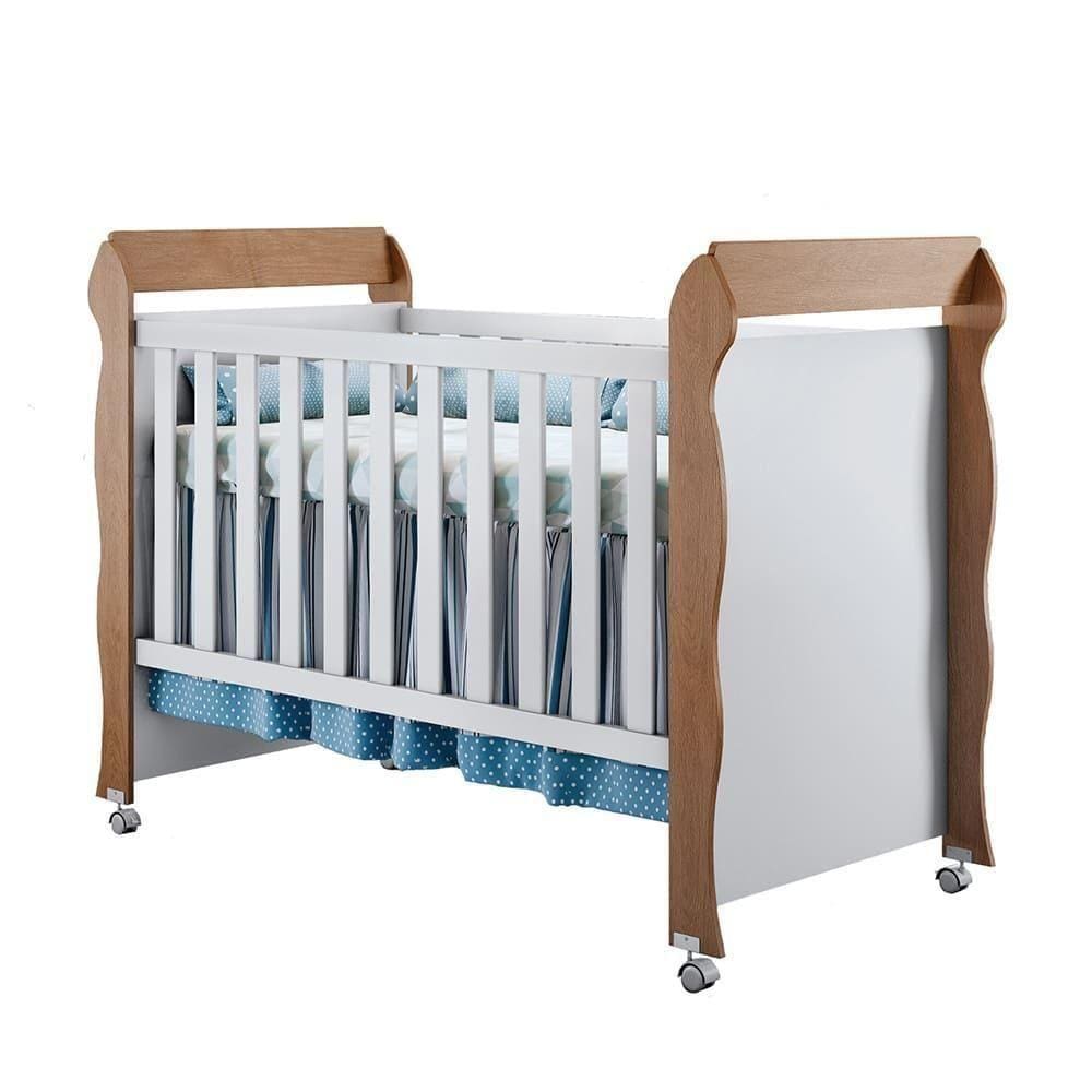 Berço Americano Mini Cama Mirelle Branco Fosco Com