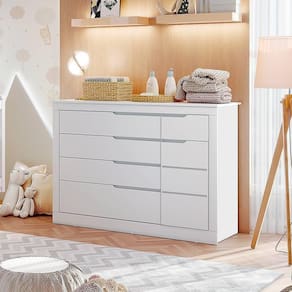 Cômoda 5 Gavetas Com Fraldário Cléo Branco Fosco