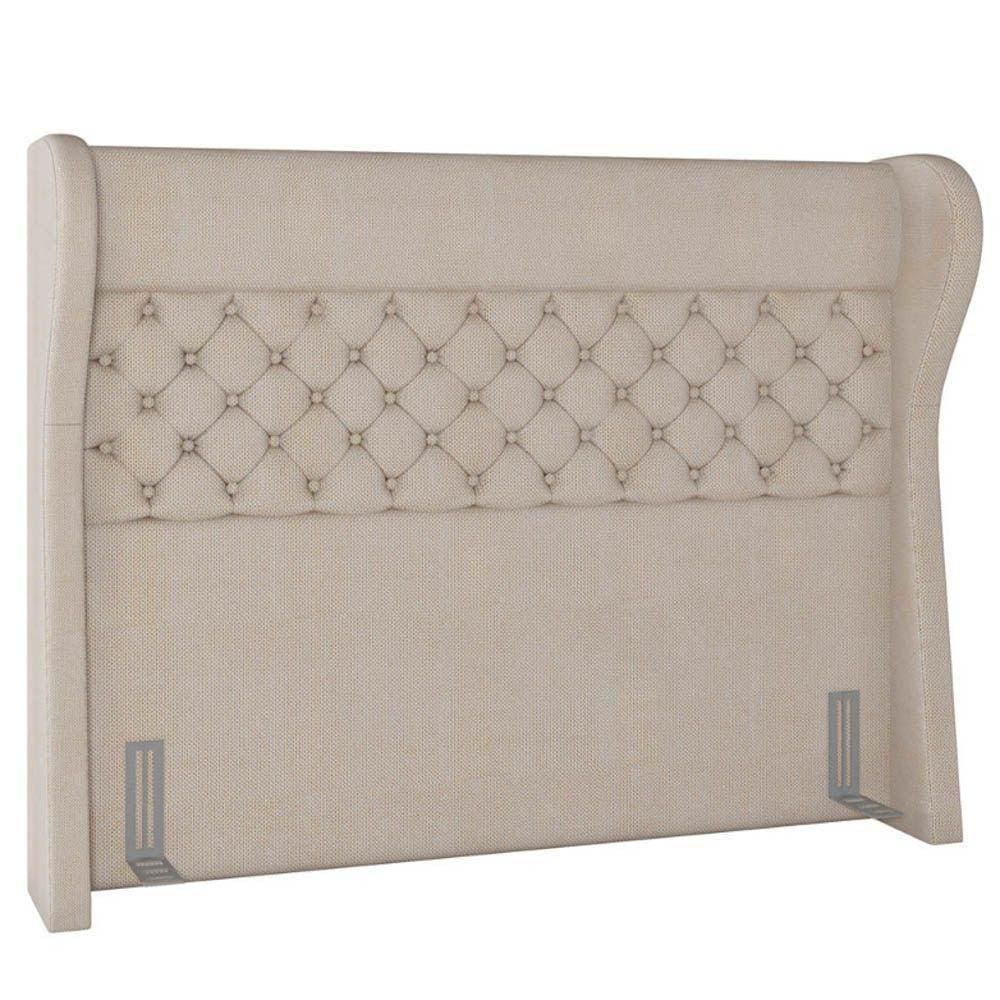 Cabeceira Cama Box Casal King 195Cm Linho Bege Cru