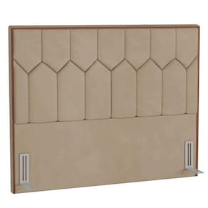 Cabeceira Cama Box Casal King 195Cm Órion P02 Veludo Bege
