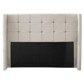 Cabeceira Cama Box Casal King Size Gioconda 195cm Com Frame Suede Bege - Desk Design