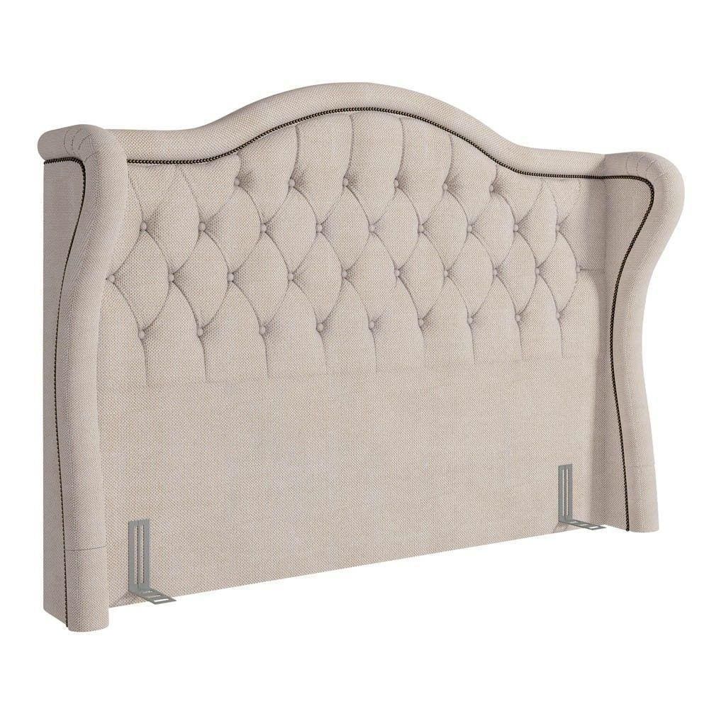 Cabeceira Cama Box Casal Queen 160Cm Linho Bege Cru