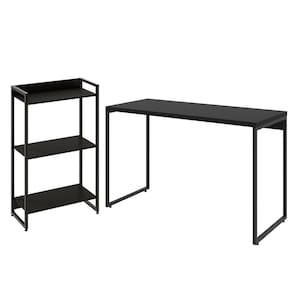 Kit Escritório Estante 3 Prateleiras Com Mesa 120Cm Onix