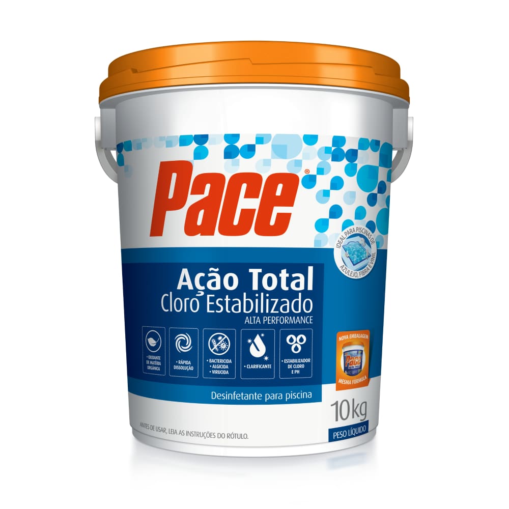 Cloro para Piscina Estabilizado Pace Ação Total 10kg