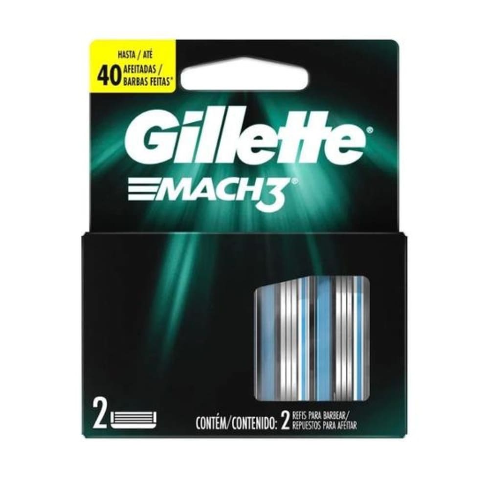 Carga Gillette Mach3 2 Refis p/Barbear 0047400179240