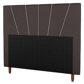 Cabeceira Cama Box Solteiro Dallas 90cm Suede Marrom - Desk Design