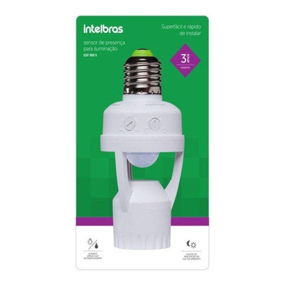 Sensor De Presença Lampada Soquete E27 Interruptor Movimento