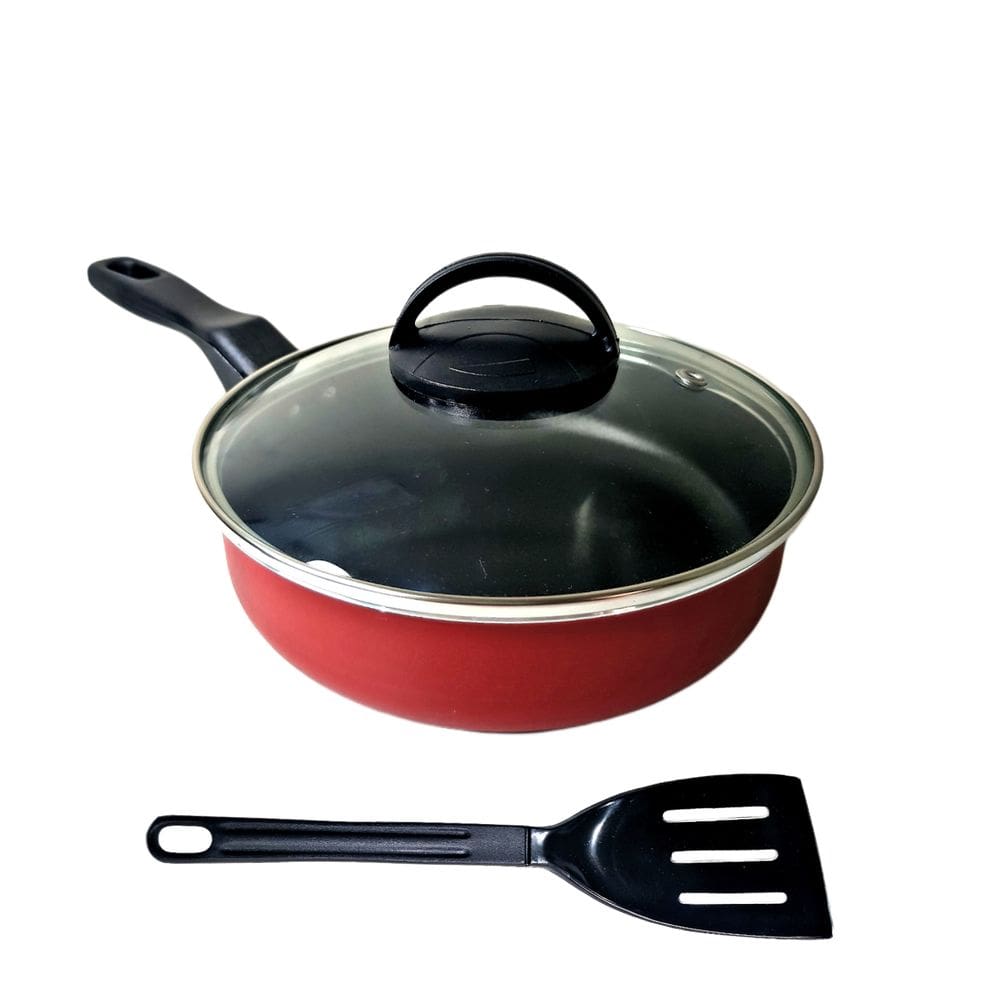 Frigideira Alta Funda 18 Cm Antiaderente C/ Tampa Vidro