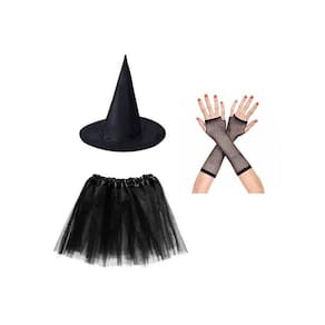 Fantasia de Bruxa Com 3 Peças Halloween Festas