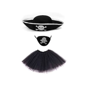Fantasia De Pirata Chapeu Prata Tapa Olho Saia Festas