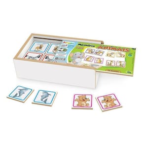 Jogo de Memória Animais Com 42 Peças Em Madeira da Junges Ref 785
