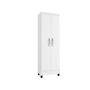 Armário Multiuso Com 2 Portas Sapateira 5 Prateleiras Branco