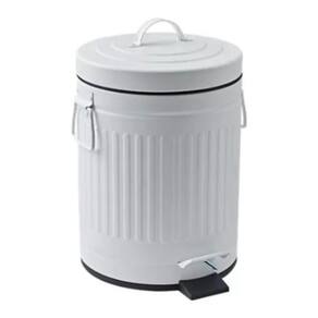Lixeira Ferro Street 5l Banheiro Cozinha Branco 26x20x31cm