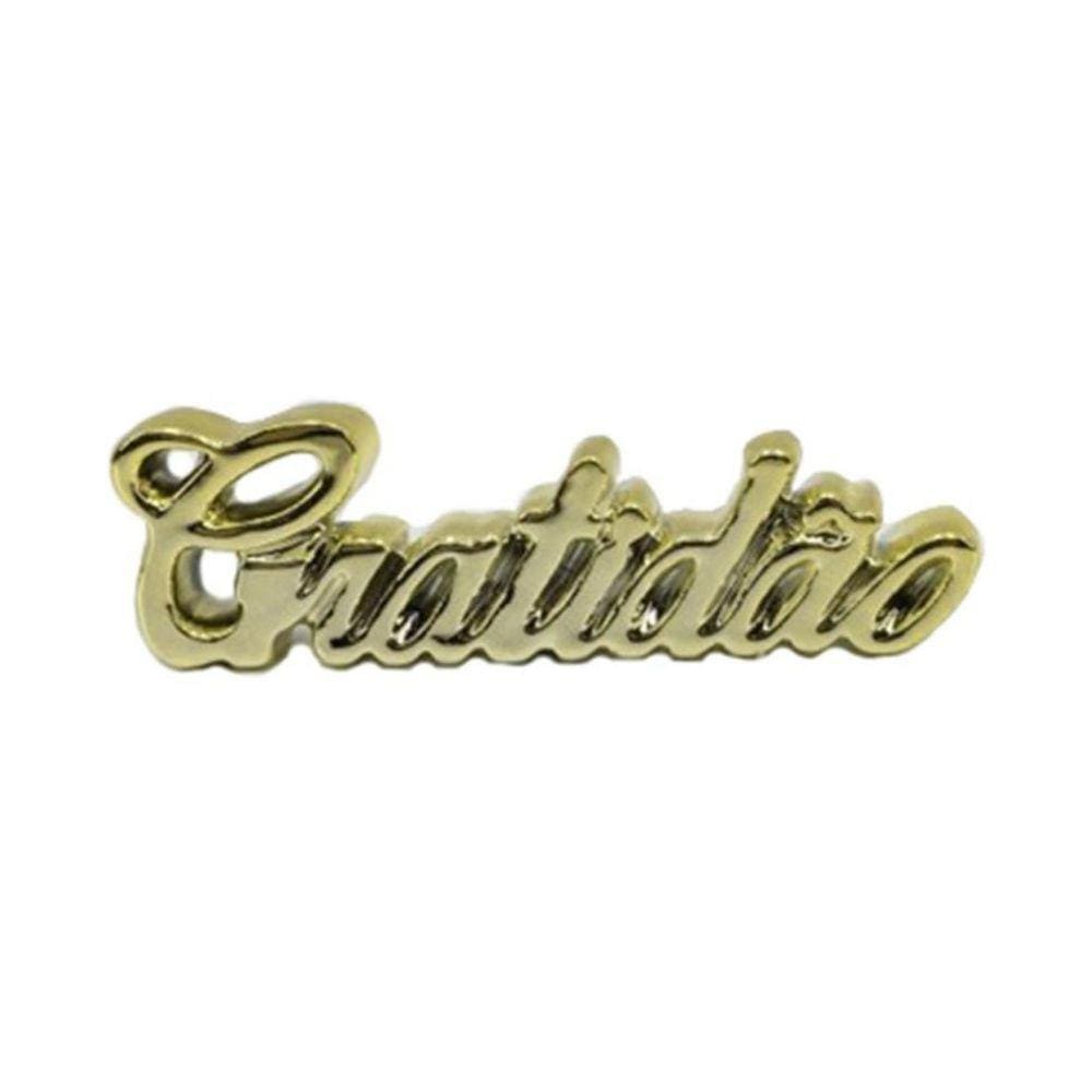 Enfeite Decorativo Em Cerâmica Luxo Gratidão - Dourado
