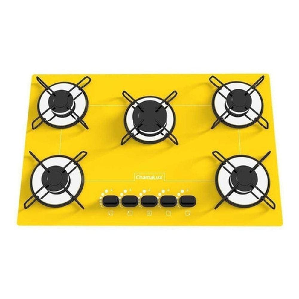 Fogão Cooktop Chamalux 5 Bocas Ultra Chama Amarelo 110v/220v