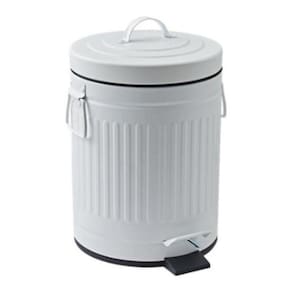 Lixeira Ferro Street 5L Banheiro Cozinha Branco - Branco