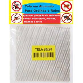 Tela Para Ralo Grelha 20x20Cm em Alumínio Anti-inseto