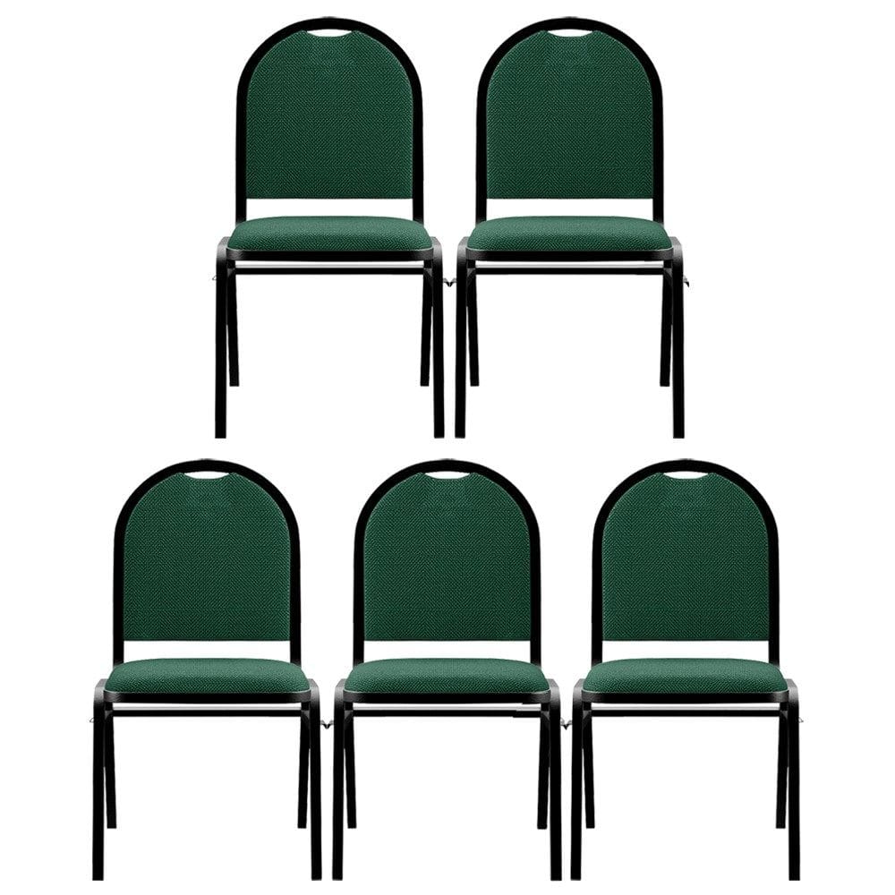Kit 5 Cadeiras Hoteleiras Auditório Empilhável Linho M23 Verde - Mpozenato