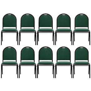 Kit 10 Cadeiras Hoteleiras Auditório Empilhável Linho M23 Verde - Mpozenato