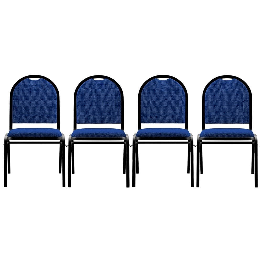 Kit 4 Cadeiras Hoteleiras Auditório Empilhável Linho M23 Azul - Mpozenato