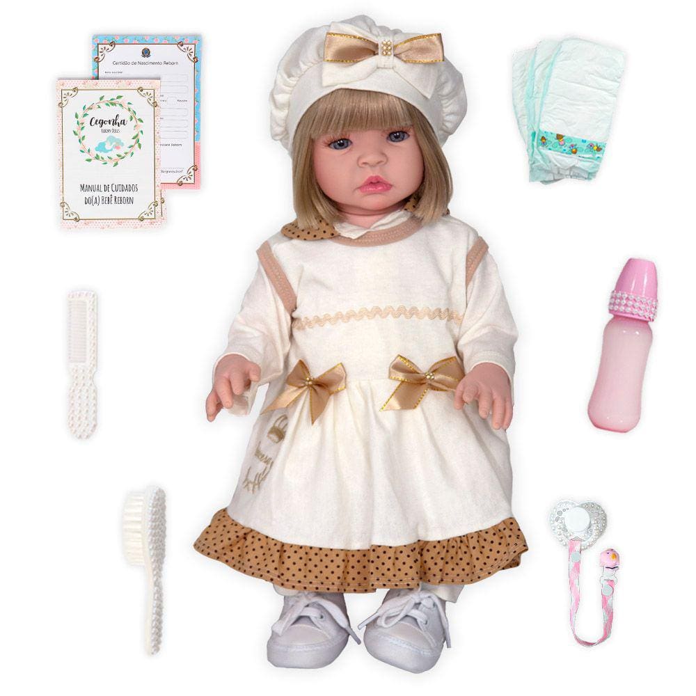 Boneca Bebê Reborn Kikita Doll DLP-01 - Fênix Brinquedos