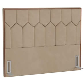 Cabeceira Cama Box Casal 140cm Órion P02 Veludo Bege - Mpozenato