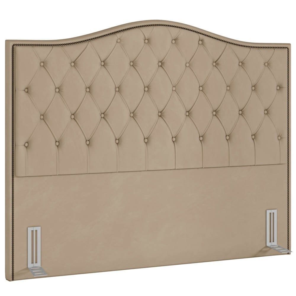 Cabeceira Cama Box Casal Queen 160cm Siena P02 Veludo Bege - Mpozenato