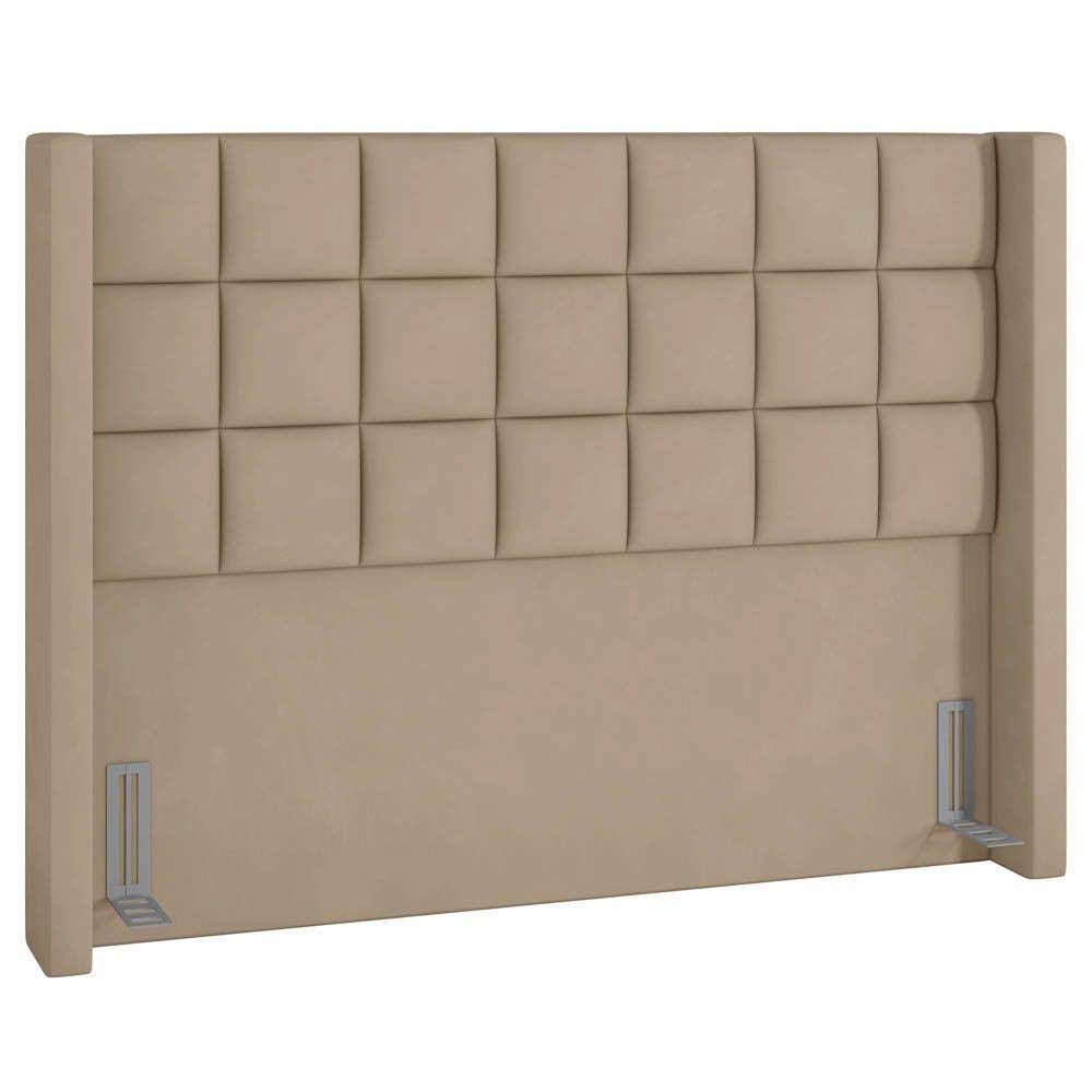 Cabeceira Cama Box Casal Queen 160cm Pisa P02 Veludo Bege - Mpozenato