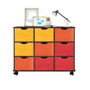 Nicho Organizador com Rodízios Toys 9 Gavetas Q01 Pto/Color - Mpozenato