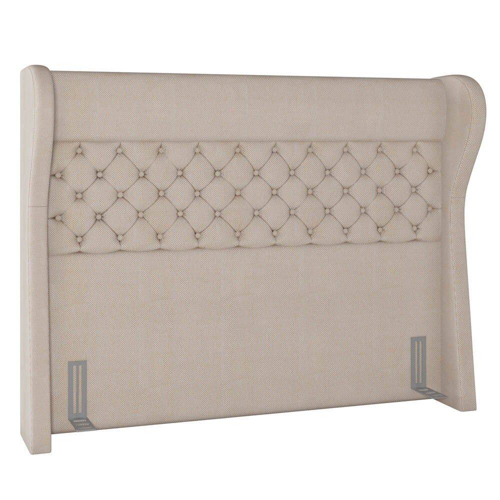 Cabeceira Cama Box Casal King 195cm Trinidad P02 Linho Bege Cru - Mpozenato