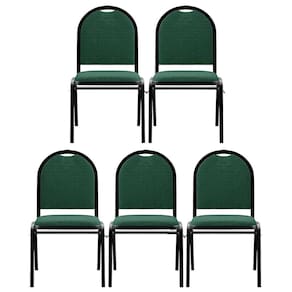 Kit 5 Cadeiras Hoteleiras Auditório Empilhável Linho M23 Verde - Mpozenato