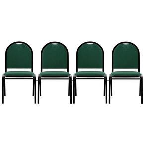 Kit 4 Cadeiras Hoteleiras Auditório Empilhável Linho M23 Verde - Mpozenato