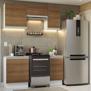 Armário de Cozinha Completa 160cm Branco/Rustic Glamy Madesa 07