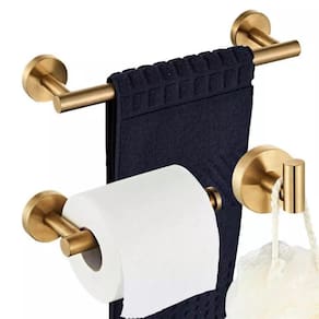 Toalheiro 3Pcs Acessorios Para Banheiro Ou Lavabo Dourado