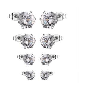Brinco Aço Cirúrgico Zirconia Pde Luz - Prateado - 5 Mm