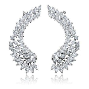 Brinco Ear Cuff Noiva Zirconia Festa Debutante - Prateado