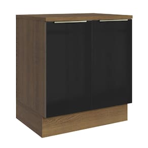 Balcão Madesa 70 Cm 2 Portas - Com Tampo Rustic/Preto