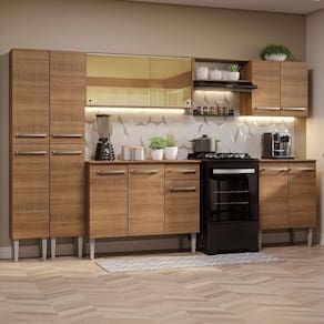 Armário De Cozinha Completa 293Cm Madesa 05 Rustic