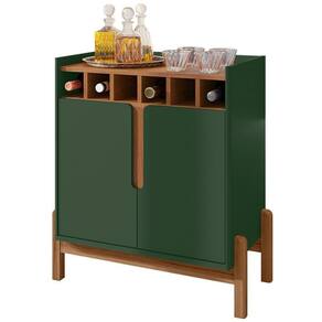 Barzinho c/2Pts Adega p/Sala De Jantar Verde Oliva Cedro