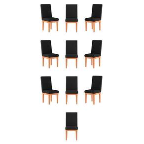 Kit 10 Cadeiras Estofadas Decorativa Para Mesa preto