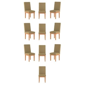 Kit 10 Cadeiras Estofadas Decorativa Para Mesa capuccino