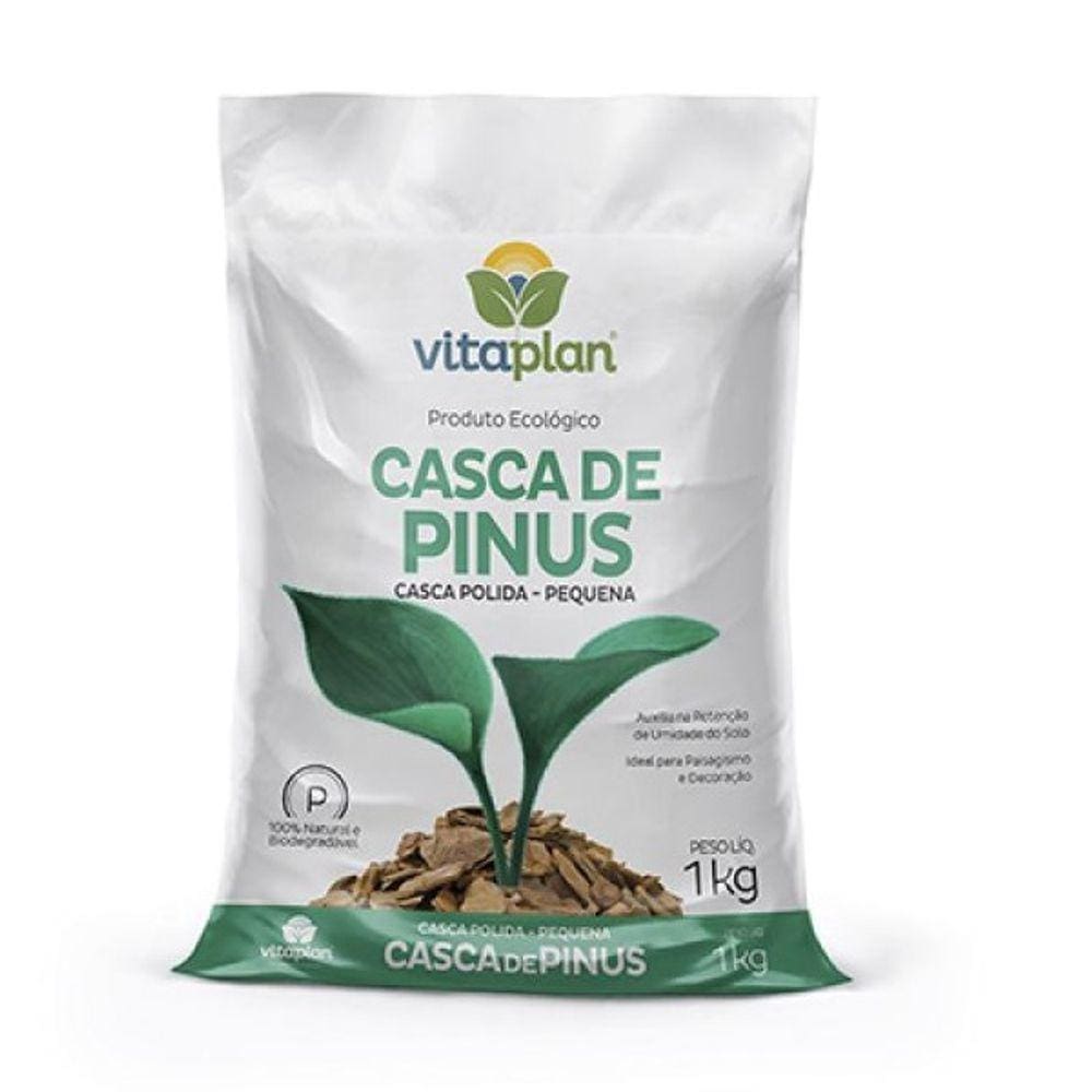 Casca de Pinus Polida Pequena Vitaplan 1KG 100% Natural