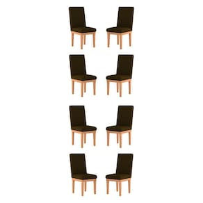 Kit 8 Cadeiras Estofadas Para Sala De Jantar marrom