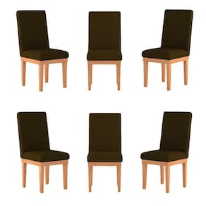 Kit 6 Cadeiras Estofadas Para Mesa De Jantar marrom